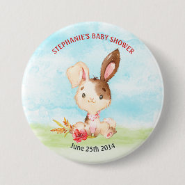 Vattenfärgsbunny babystöldgård knapp