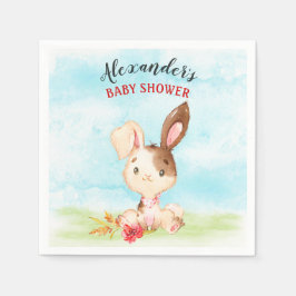 Vattenfärgsbunny babystöldgård pappersservett