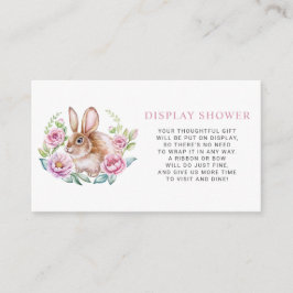 Vattenfärgsbunny Blommigt Utandning Visning Dusch Tilläggskort