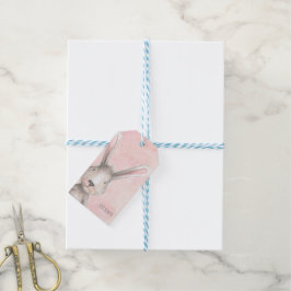 Vattenfärgsbunny kanin för Baby anpassningsbar Presentetikett