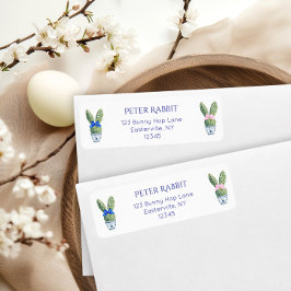 Vattenfärgsbunny Returadress Returadress Etikett