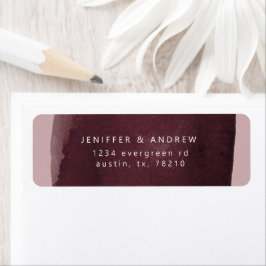 vattenfärgsburgundi tvätta returadressetikett returadress etikett