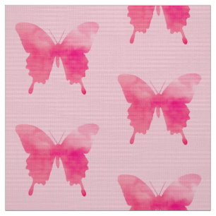 VattenfärgsButterflies - Fuchsia och Rosa Tyg