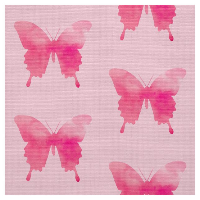 VattenfärgsButterflies - Fuchsia och Rosa Tyg (Provkarta)