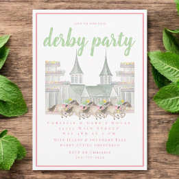 VattenfärgsByggnad Derby Party Horse Tävla Rosa Inbjudningar