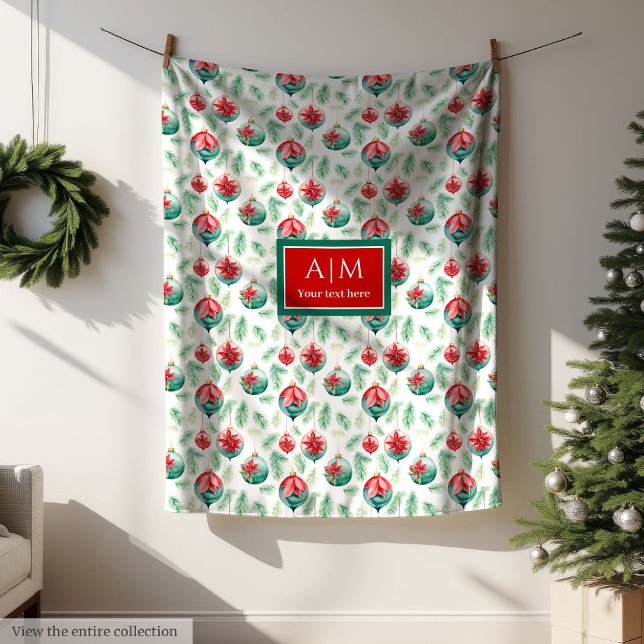 Vattenfärgsbyte Julgran mysiga ull efter trendig Fleecefilt (Trendy watercolor Christmas tree cozy fleece wrap)