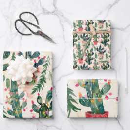 vattenfärgscactus christmas ljus för gåva ge