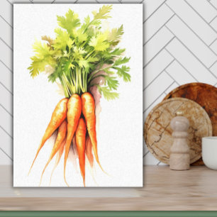 VattenfärgsCarrots Veggie Art för köket Canvastryck