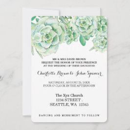 Vattenfärgsceladon-lyckade bröllopsinbjudningar inbjudningar