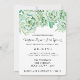 Vattenfärgsceladon-lyckade bröllopsinbjudningar inbjudningar