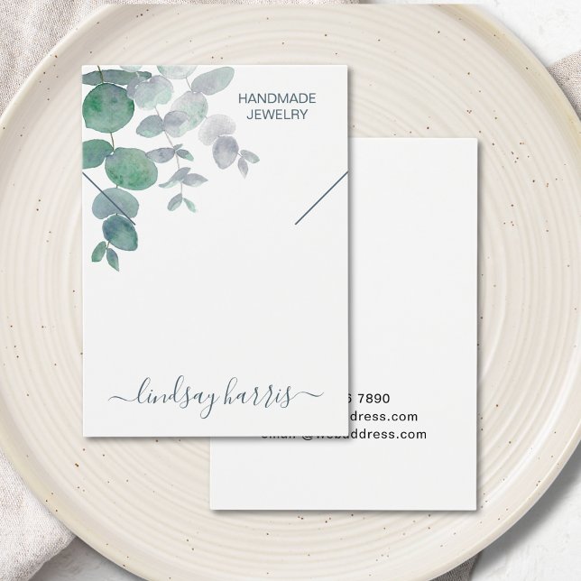 Vattenfärgscertifikat Eucalyptus Necklace Visning  Visitkort (Skapare uppladdad)