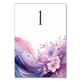 VattenfärgsCherry Blommar-Bröllop Bord-kort Bordsnummer