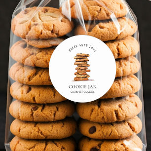 Vattenfärgschoklat chip cookie Bakery Runt Klistermärke