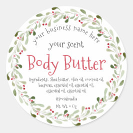 Vattenfärgschristmas wandebody butter runt klistermärke