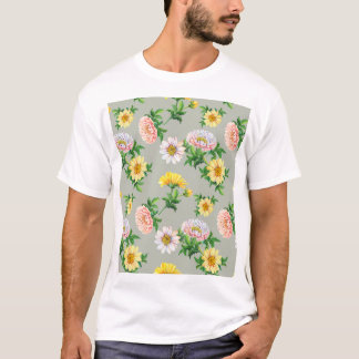 Vattenfärgschrysanthema, sömlöst blommönster t shirt