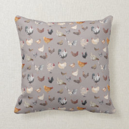 Vattenfärgschysser på Warm Grått Kudde