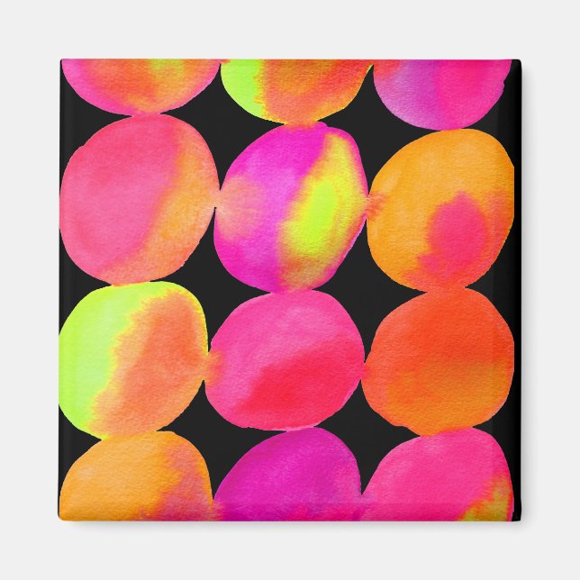 Vattenfärgscirkel mönster abstrakt art färg magnet (Framsidan)