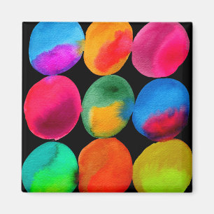 Vattenfärgscirkel mönster abstrakt art färg magnet