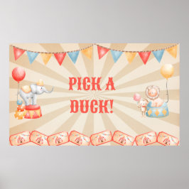 Vattenfärgscirkusdjur Födelsedagsfest Station Poster