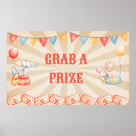 Vattenfärgscirkusdjur Födelsedagsfest Station Poster