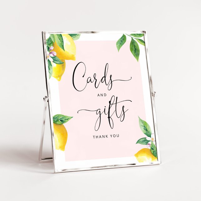 Vattenfärgscitron, babyduschkort och presentkort poster (Skapare uppladdad)