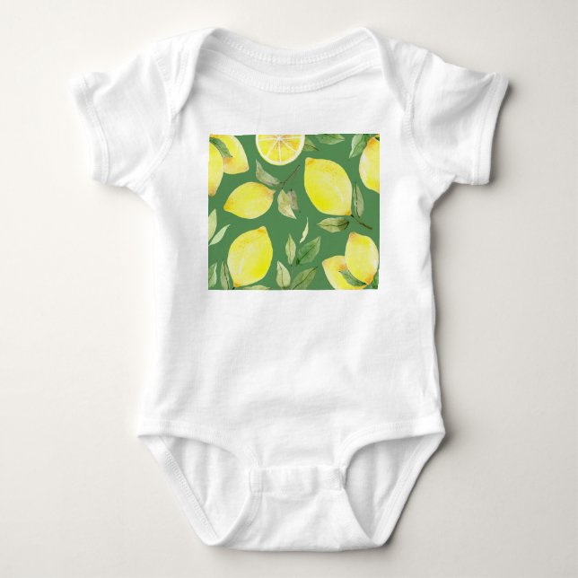Vattenfärgscitron, frukten tapet mönster. t shirt (Framsida)