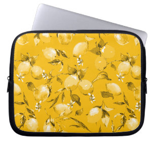 Vattenfärgscitroner 10 laptop fodral
