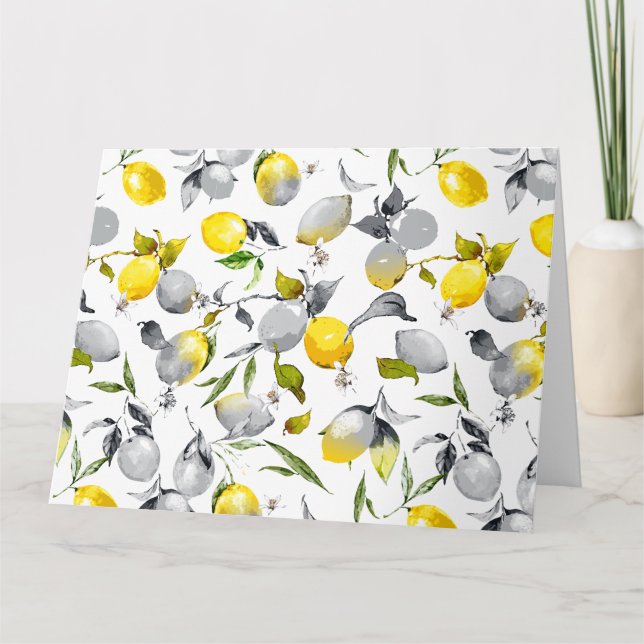 Vattenfärgscitroner 14 tack kort (Framsida)