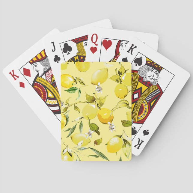 Vattenfärgscitroner 15 casinokort (Baksidan)