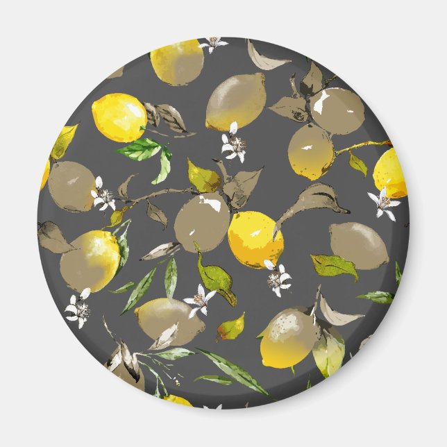 Vattenfärgscitroner 34 magnet (Framsidan)