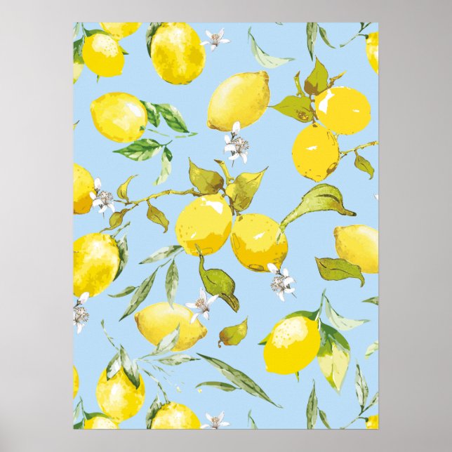 Vattenfärgscitroner 4 poster (Framsidan)