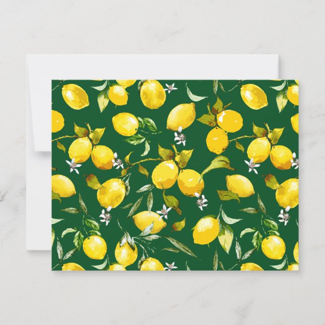 Vattenfärgscitroner 9 anteckningskort (Framsida)