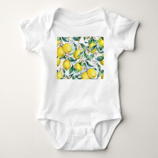 Vattenfärgscitroner, färska citrusfrukter gren. t shirt (Framsida)