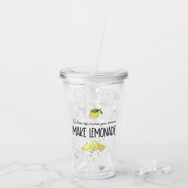 Vattenfärgscitroner Lemonade Life-offert Take Away Mugg (Baksida Ice)