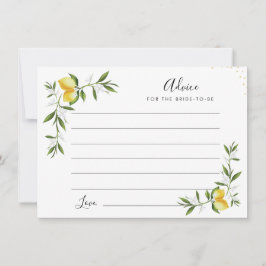 Vattenfärgscitroner och grönsaksrådgivningskort rådkort