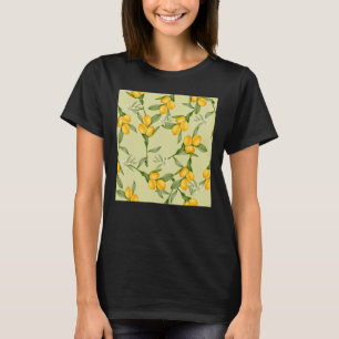 Vattenfärgscitroner stil i gult och grönt t shirt