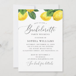 Vattenfärgscitruscitrusciton bachelorette party he inbjudningar