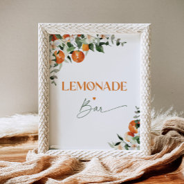Vattenfärgscitrusfrukter orangarna Lemonade Pub Po Poster