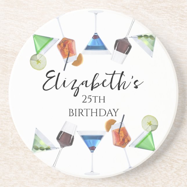 Vattenfärgscocktail party underlägg (Framsidan)