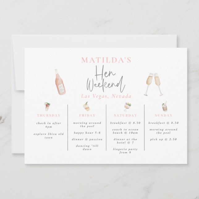 Vattenfärgscocktailchampagne hen helg (Framsida)