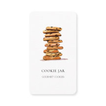 Vattenfärgscookie på affärskortet White Bakery