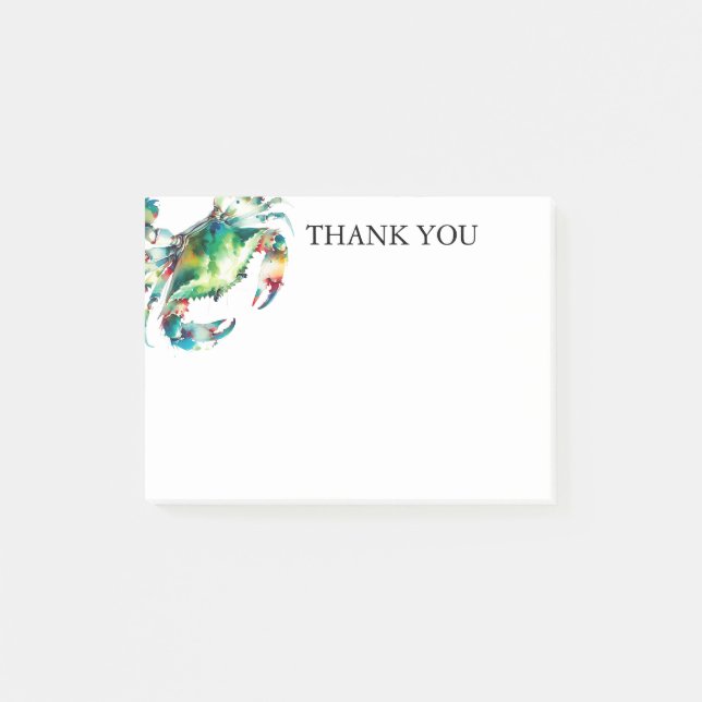 VattenfärgsCrab-Anpassningsbar Post-it Block (Framsida)