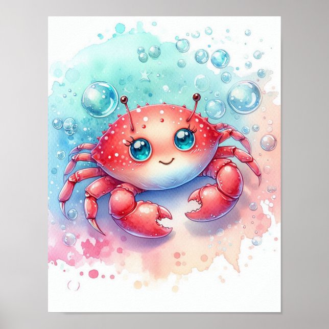 VattenfärgsCrab Poster (Framsidan)