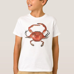 VattenfärgsCrab - Röd T Shirt