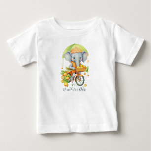 Vattenfärgscykling Elephant Baby T-Shirt