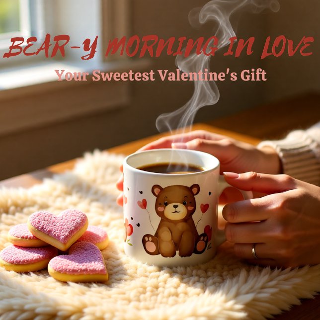 Vattenfärgsdag Alla hjärtans dag Espressomugg (Cute Watercolor Bear with Hearts Valentine Espresso Cup)