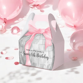 Vattenfärgsdag Rosa Bow Silver Disco Boll Birthday Presentaskar