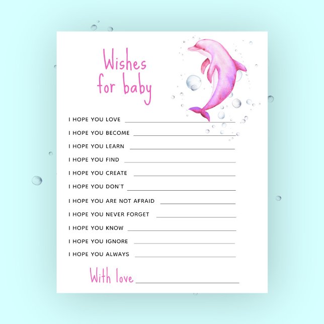 Vattenfärgsdelfin - böner för rosa baby (Skapare uppladdad)