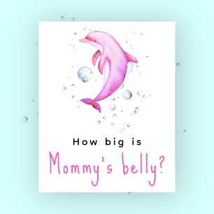 Vattenfärgsdelfin - Hur stor är Mamma Blocky? Poster