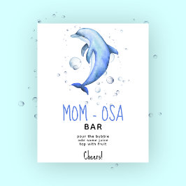 Vattenfärgsdelfin - momosa pub poster